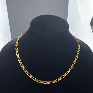 MONET Figaro Necklace, Unisex 20 inch Gold plated Chain, Vintage 80s